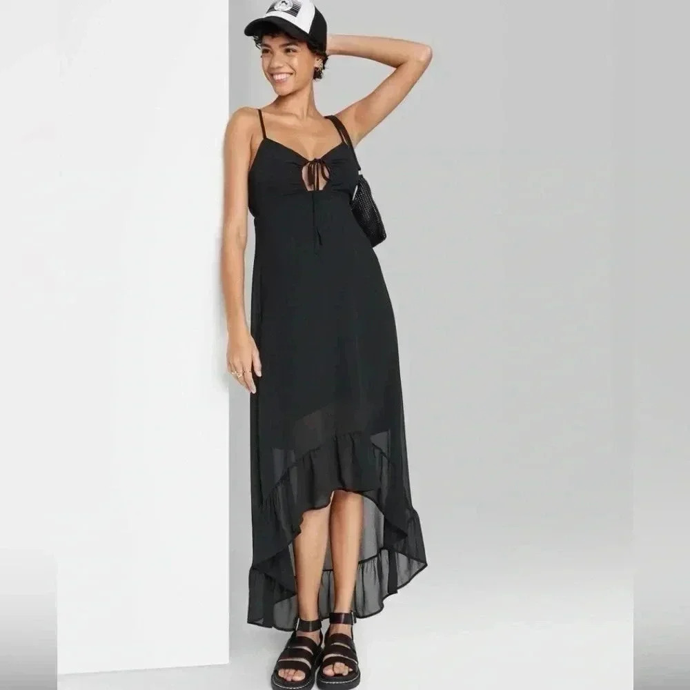 NWT Sleeveless black midi high-low dress from Wild Fable